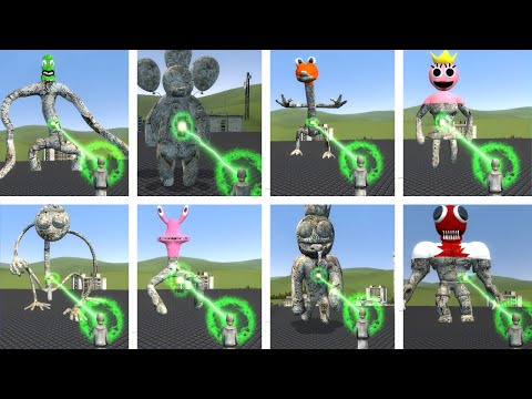 TURNING ALL NEW RAINBOW FRIENDS ROBLOX NPCS INTO STONE IN GARRY'S MOD