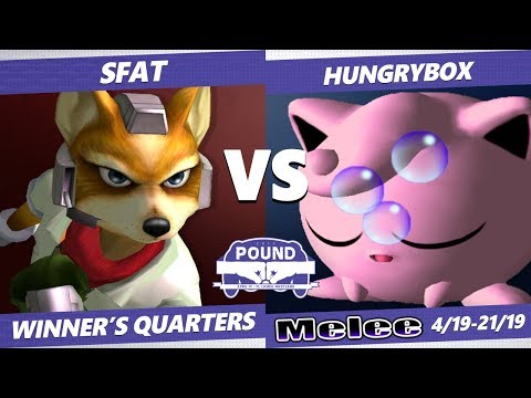 Pound 2019 SSBM - CLG SFAT (Fox) VS Liquid Hungrybox (Jigglypuff) Smash Melee Winner's Quarters