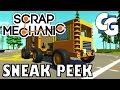 Scrap Mechanic Sneak Peek Detachable Trailer Truck Gameplay