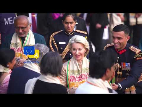 Video Thumbnail: High Tea with President Murmu 🇮🇳 | Von der Leyen & Costa at India Republic Day Reception!