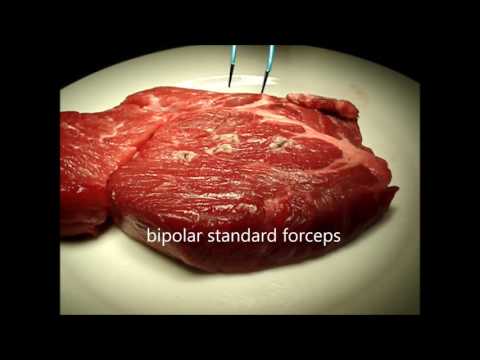 Comparison bipolar standard forceps vs nonStick red forceps