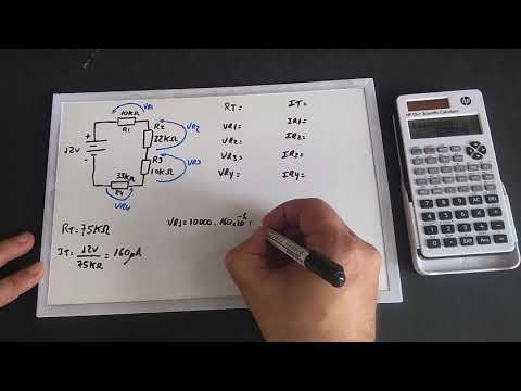 Calcular a queda de tensão e corrente em cada resistor - b