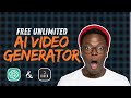 Create Unlimited AI Videos For FREE Best 100 Free AI Video Generator