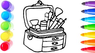 How To Draw cute makeup：kit Drawing, Painting &Coloring For Kids and Toddlers -Child art 