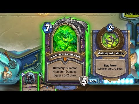 Hearthstone - Descent of Dragons Gameplay (New Hero Card Galakrond)