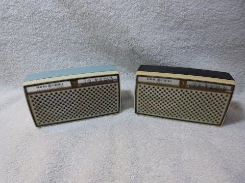 1959 General Electric P-785A and P-787A transistor radios (USA!)