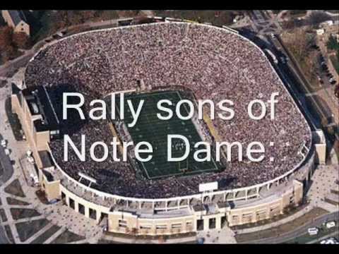 Notre Dame Victory March with lyrics