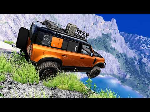 Realistic Car Cliff Drops #47 - BeamNG Drive Crashes | CrashBoomPunk