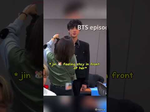 The ways Jin 🐹secretly smirk 😏 when staff girl touched him 😍🔥 #bts #jin #shorts