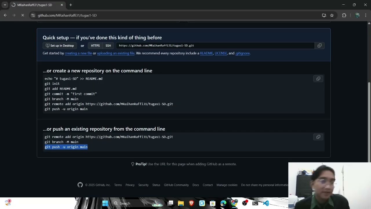 Tugas 1 Struktur Data (Push, Pull, Clone, Fetch) Github to VSCode atau sebaliknya