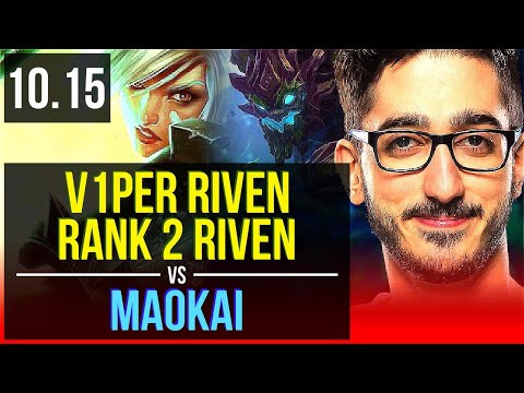 V1per RIVEN vs MAOKAI (TOP) | Rank 2 Riven, KDA 15/1/8, 1.1M mastery points | NA Challenger | v10.15