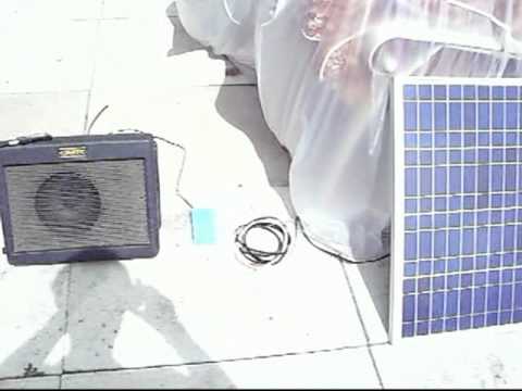 Solar panel powers amplifier