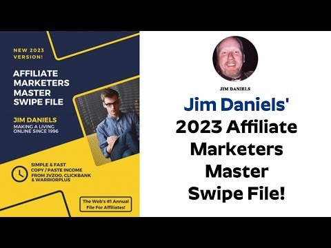 Jim Daniels 2023 Affiliate Marketers Master Swipe File Review - Affiliate Swipe File Jim Daniels