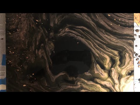 Black hole effect by paint pouring