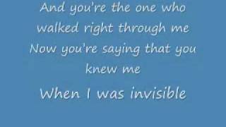 Invisible - Ashley Simpson - Lyrics