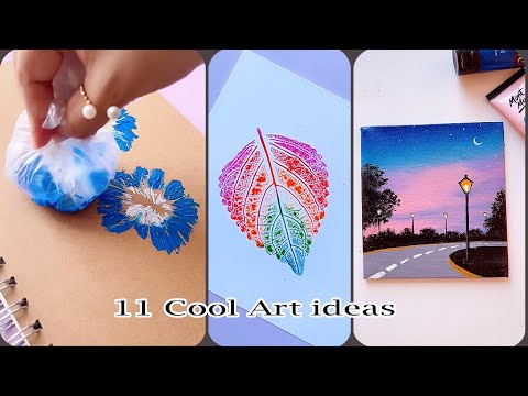 11 Cool Art ideas || Painting tutorials || Easy Art Tips & Hacks