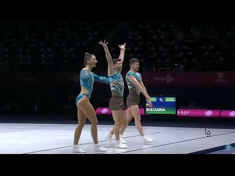 Trio Bulgaria Final D. Pashova A. Papazov T. Barotev Aerobic Gymnastics World Championship Baku 2021