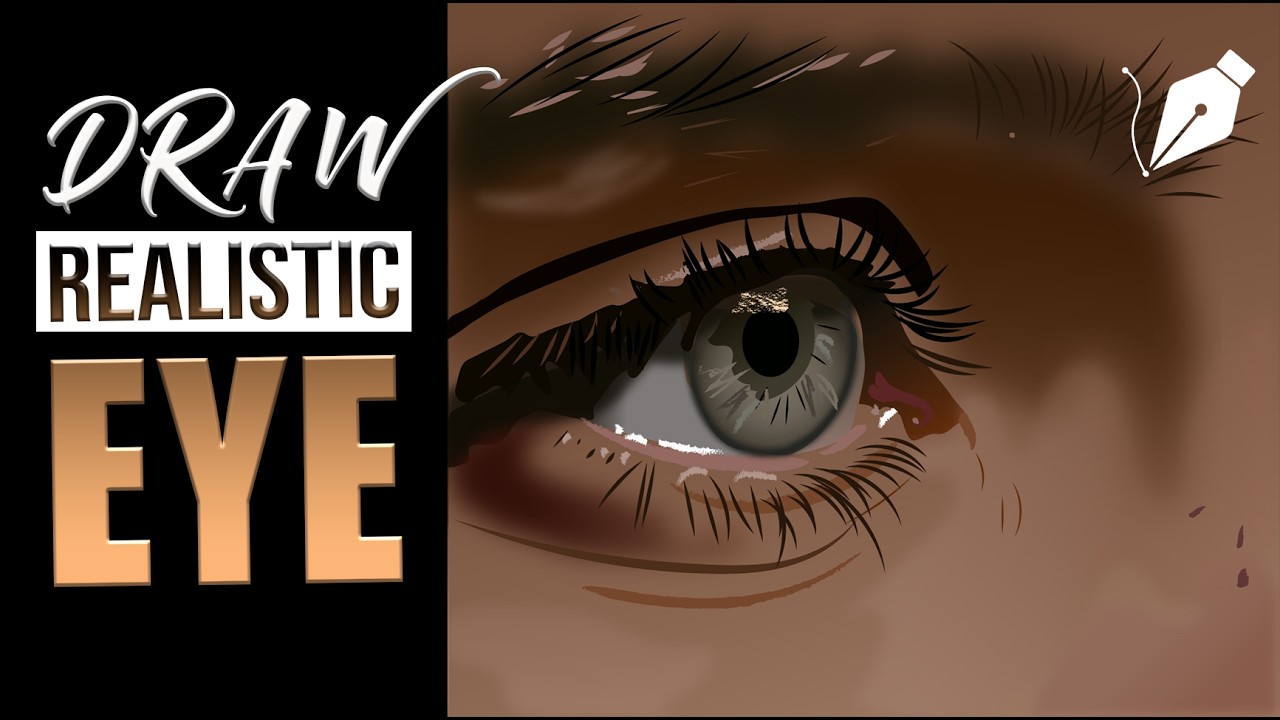 How to Draw a REALISTIC HUMAN EYE in Vector Art | Adobe Illustration Tutorial