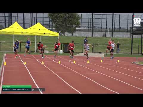 Boys U16 4x100m Timed Final 3: 2021 Commonwealth Bank State Relays Championships // LAVicTV