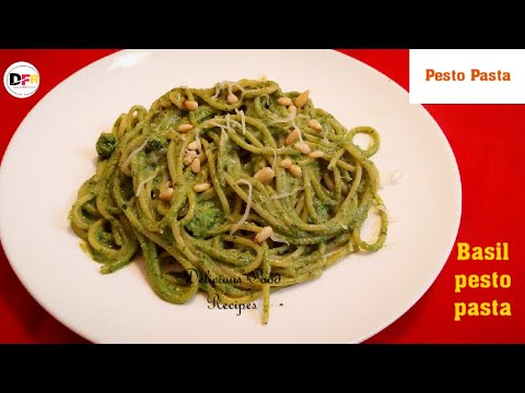 Easy Pesto Pasta Recipe - spaghetti pasta- basil pesto pasta - Delicious Food Recipes