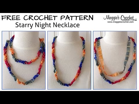 Starry Night Necklace Free Crochet Pattern - Right Handed