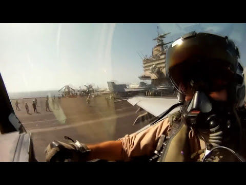 F-18 Catapult Launch - Cockpit View - HD [1280x720]