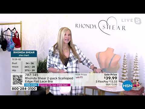 Rhonda Shear 2pack Scalloped Edge Flat Lace Bra