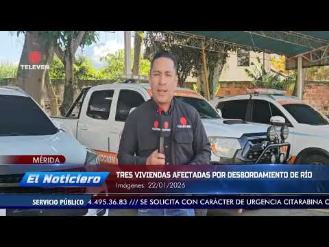 Tres viviendas afectadas por desbordamiento de río – El Noticiero emisión meridiana 22/01/26