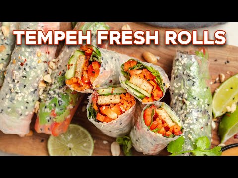 Summer Rolls with Tempeh and Chili Garlic Peanut Sauce | Vegan Recipe