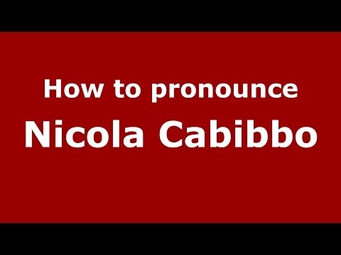 How to pronounce Nicola Cabibbo (Italian/Italy) - PronounceNames.com