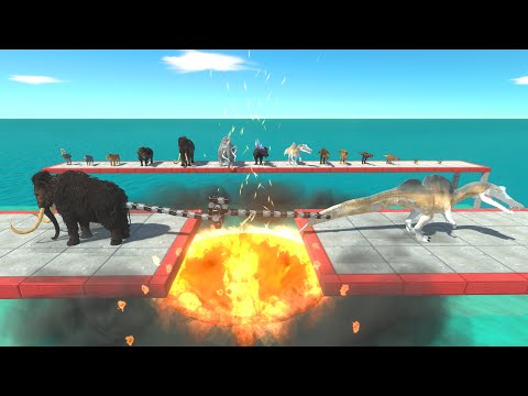 Tug of war between Carnivorous dinosaurs and Prehistoric animals - Animal Revolt Battle Simulator