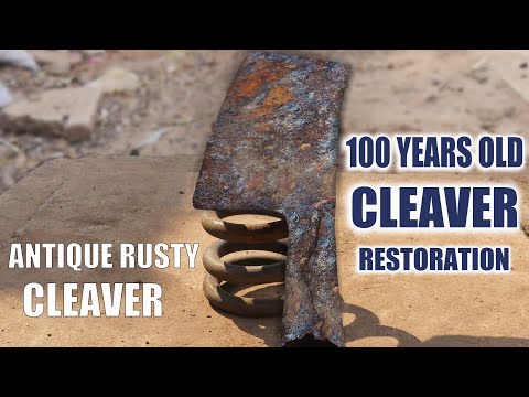 Very Rusty Cleaver Restoration/Antique Rusty Old Cleaver Restoration