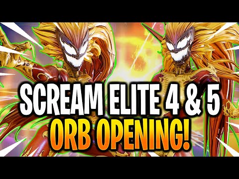 *NEW* SCREAM 4x ELITE 4 & ELITE 5 RED STAR ORB OPENING! - MARVEL Strike Force - MSF