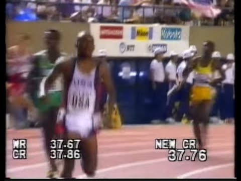 4 x 100 m  Andre  Cason Leroy  Burrell  Dennis  Mitchel   Michael Marsh  Semi  Finals 91 Tokyo