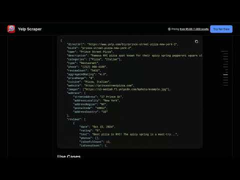 Yelp Scraper Apify Actor Walkthrough