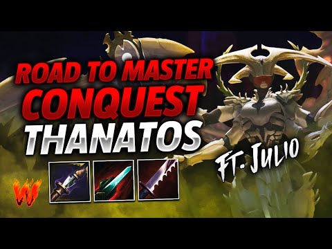 THANATOS, PUES SI TENIA EARLY ESTE PICK LUL ft. Julio - Warchi - Smite Road to Master Conquest