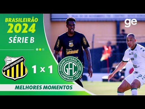 Gols e lances de Novorizontino x Guarani