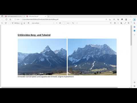 Berg- und Talwind. Geographieunterricht: Tagesperiodische Windsysteme.