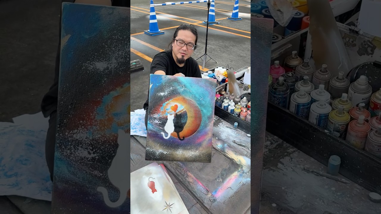 I asked a him who was eating to spray paint it.#スプレーアートエデン#スプレーアート