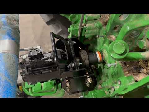 Tractor PTO Hydraulic Pump Mount. JD 7R.250 + Hydro Leduc TXV150 pump.
