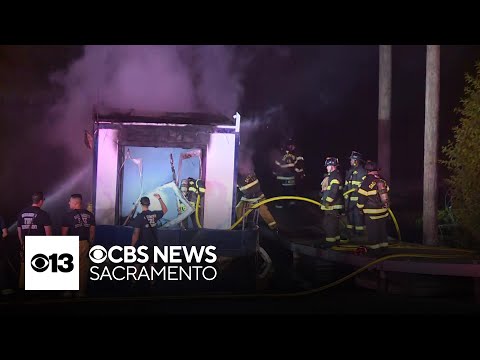Boat catches fire near Sacramento boat ramp