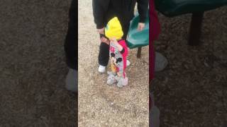 Lucian on the big Green slide. Oats Park