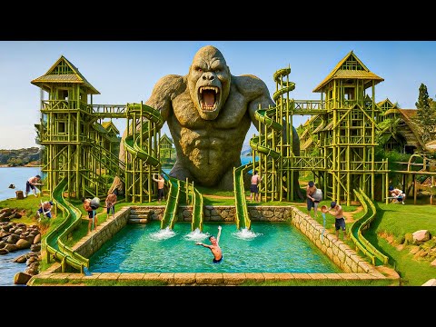 200 Days Building a Massive King Kong Water Park on a Desert Island Using Primitive Tools, Bushcraft