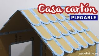 Cómo hacer casa de cartón para niños PLEGABLE