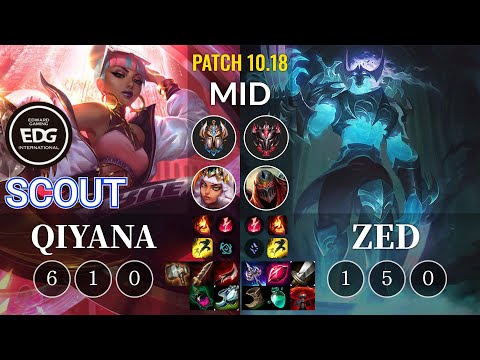 EDG Scout Qiyana vs Zed Mid - KR Patch 10.18