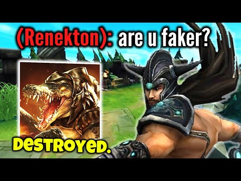 When the #1 Tryndamere goes against a cocky Renekton player... (HE THINKS I'M FAKER)