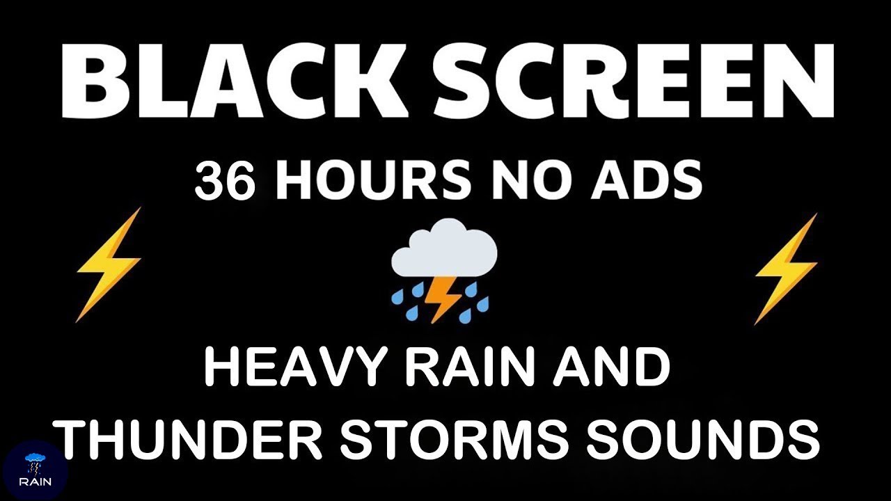 🔴 Heavy Rain and Thunder Sounds for Sleeping - Black Screen | Perfect Thunderstorm for Rest, Live