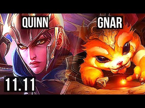 QUINN vs GNAR (TOP) | 7/1/9, Rank 7 Quinn, 1100+ games, 1.5M mastery | EUW Grandmaster | v11.11