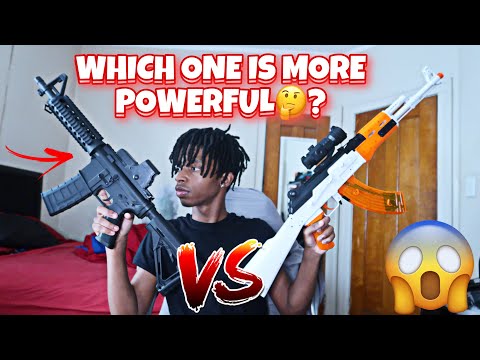 WHICH ONE IS MORE POWERFUL AKM GEL BLASTER OR M4A1 GEL BLASTER🤔?