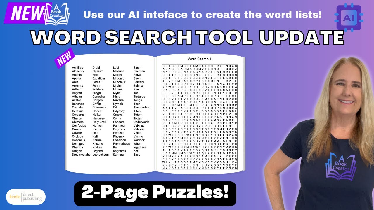 🚨Create Large Print Puzzles with A Book Creator: 2-Page Word Searches Made Easy🧩